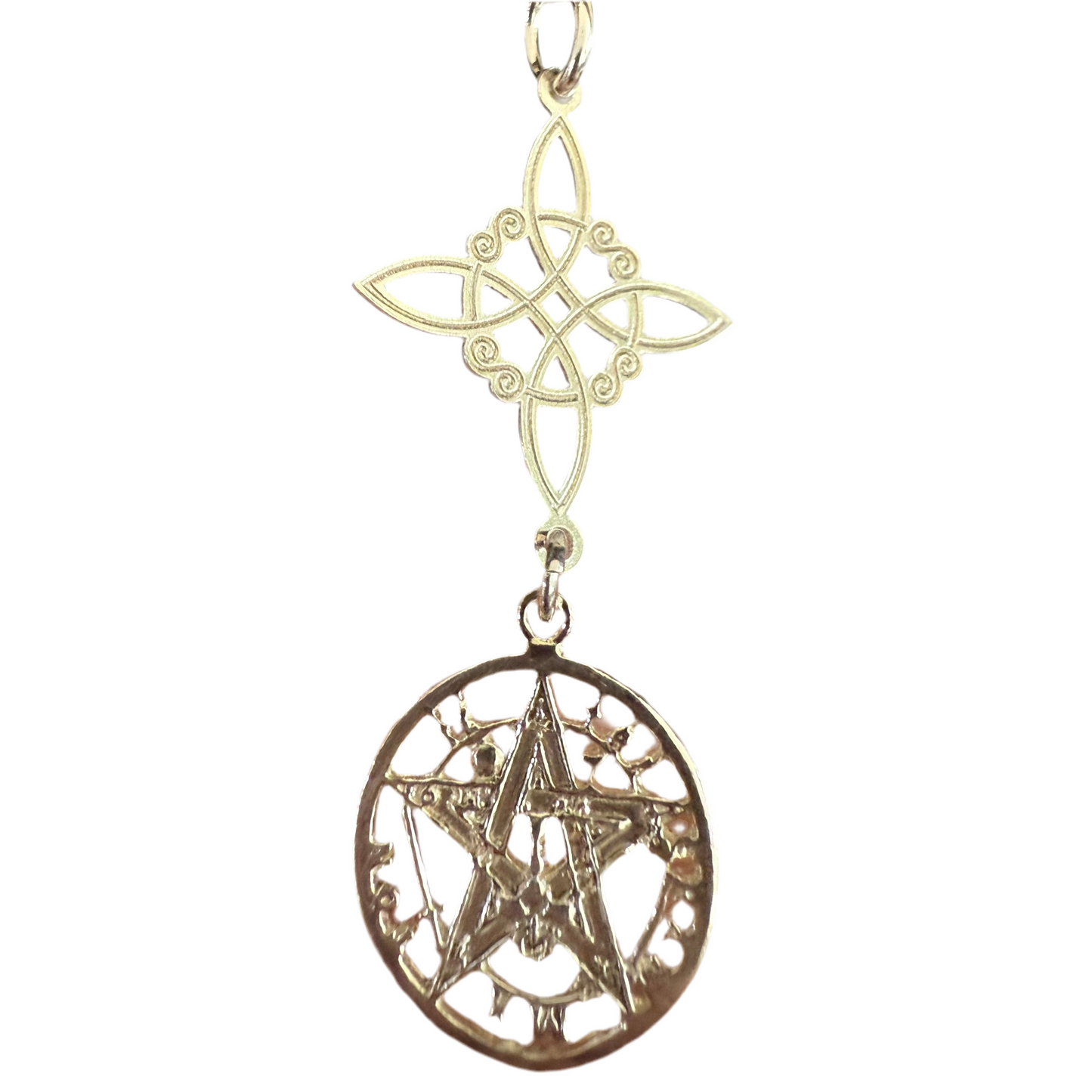 Colgante Nudo de Bruja y Tetragramaton