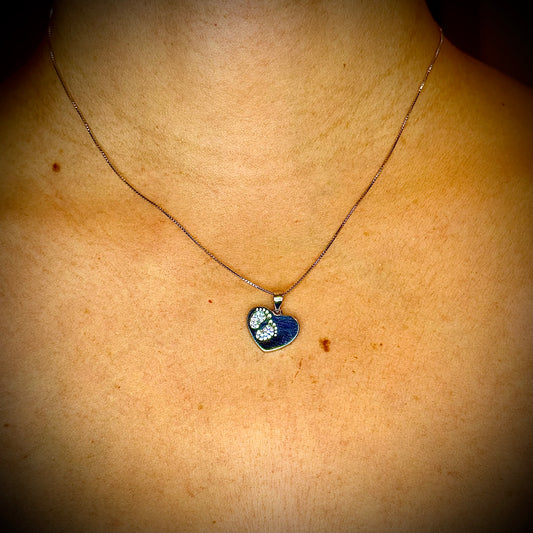 Colgante Plata Corazón Huellas