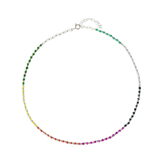 Gargantilla Plata Piedras Color