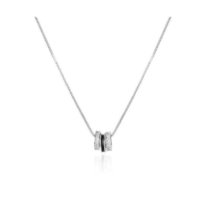 Gargantilla Plata Rodio Aros Circonitas