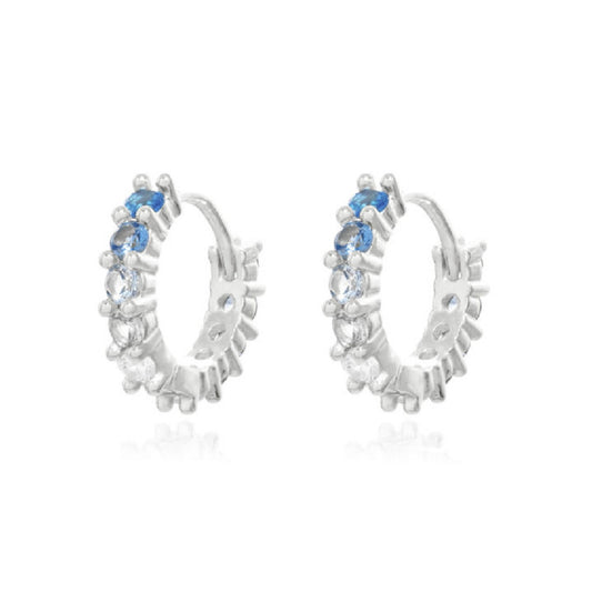 Pendiente Plata Rodio azul