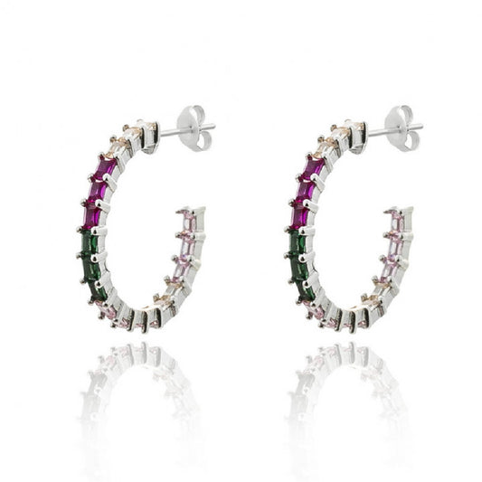 Pendientes Plata Aro Circonitas