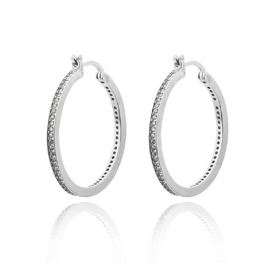 Pendientes Plata Aro Circonitas con cierre