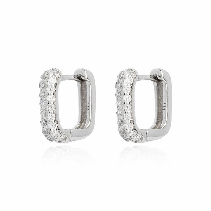 Pendientes Plata Circonitas cuadrado