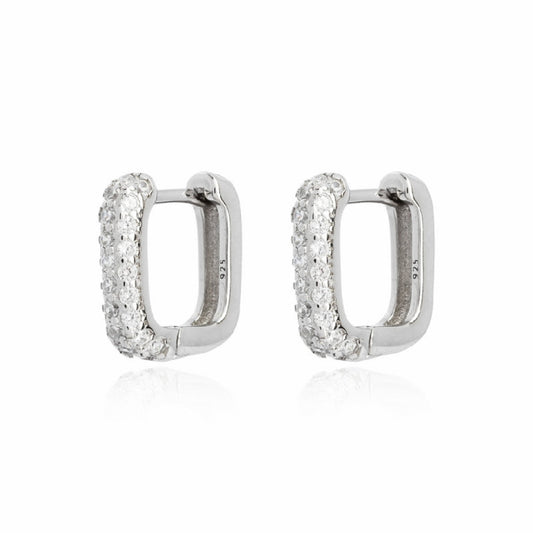 Pendientes Plata Circonitas cuadrado