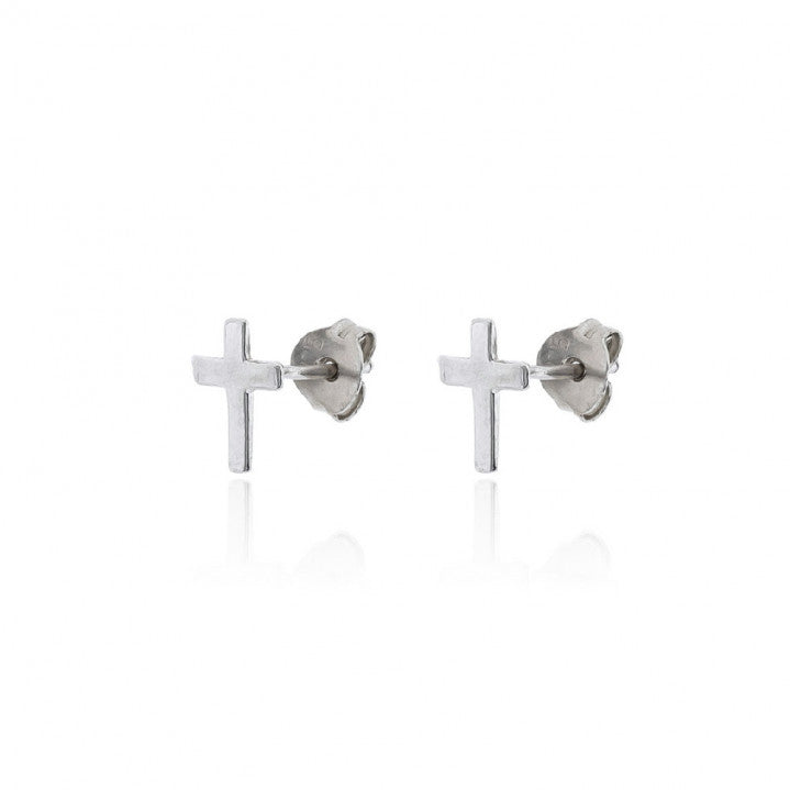 Pendientes Plata Cruz