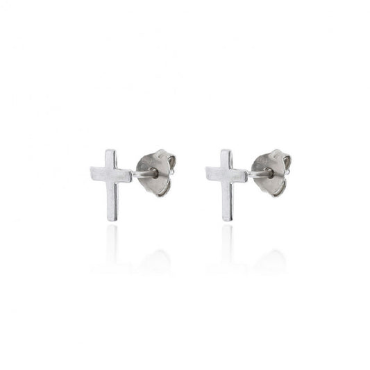Pendientes Plata Cruz