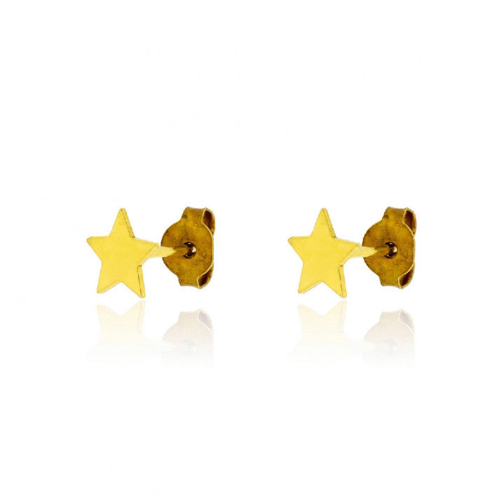 Pendientes Plata Estrella dorado