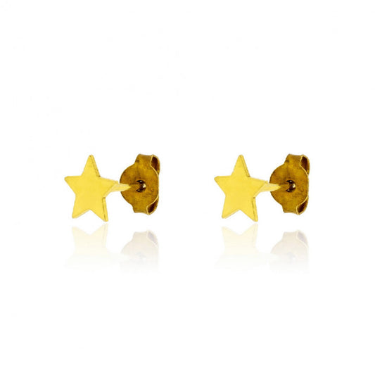 Pendientes Plata Estrella dorado