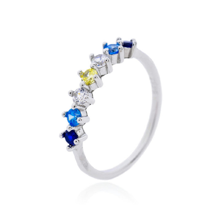 Sortija Plata Circonitas azules