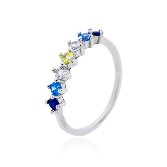 Sortija Plata Circonitas azules