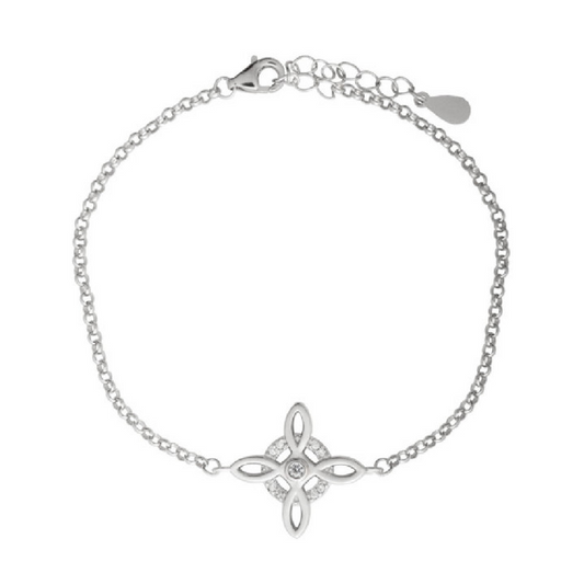 Pulsera fina Nudo de Bruja Circonitas