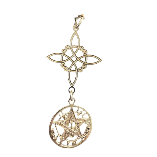 Colgante Nudo de Bruja y Tetragramaton