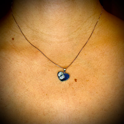 Colgante Plata Corazón Huellas